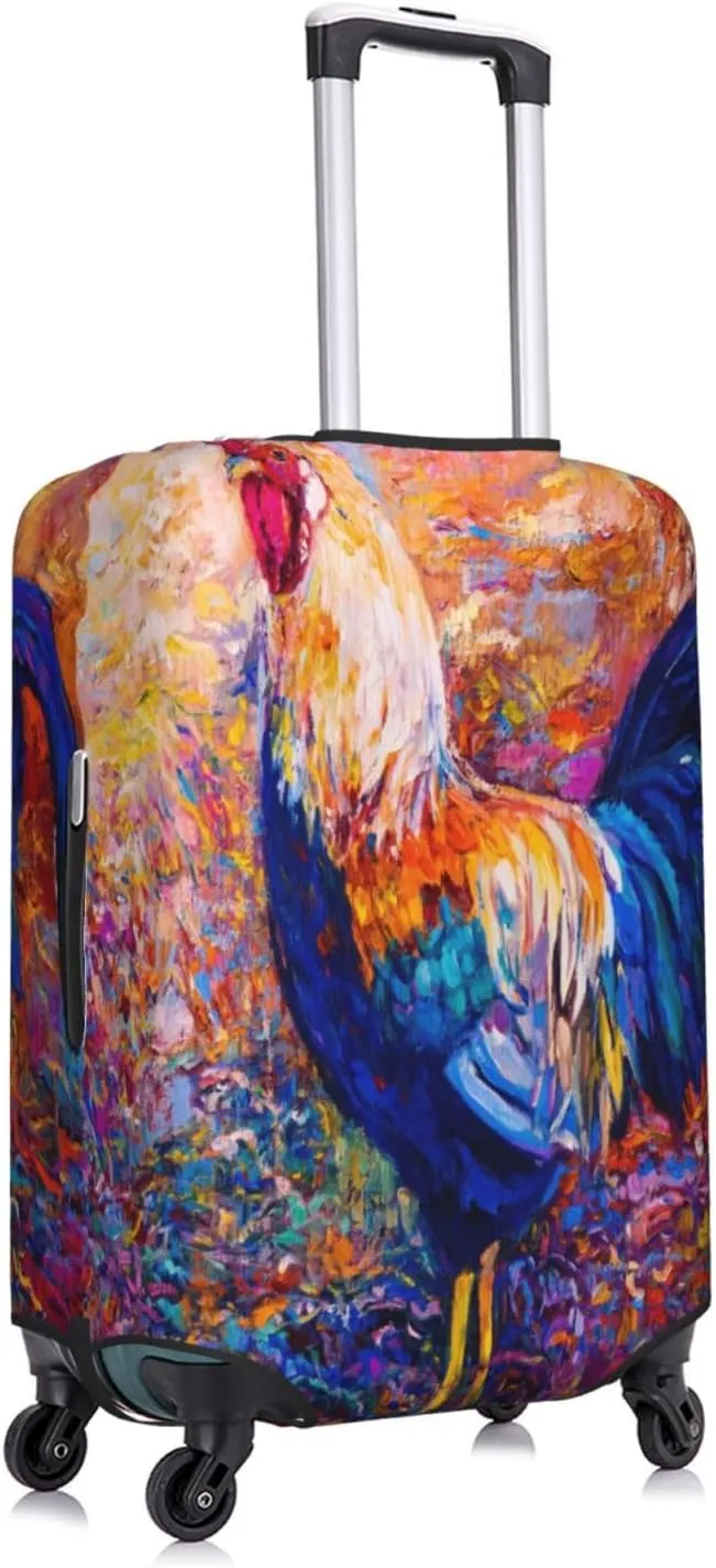 Rooster Oil Painting Luggage Cover,Washable Suitcase Covers Fashion Luggage Covers,Anti-Scratch Suitcase Protector Cover