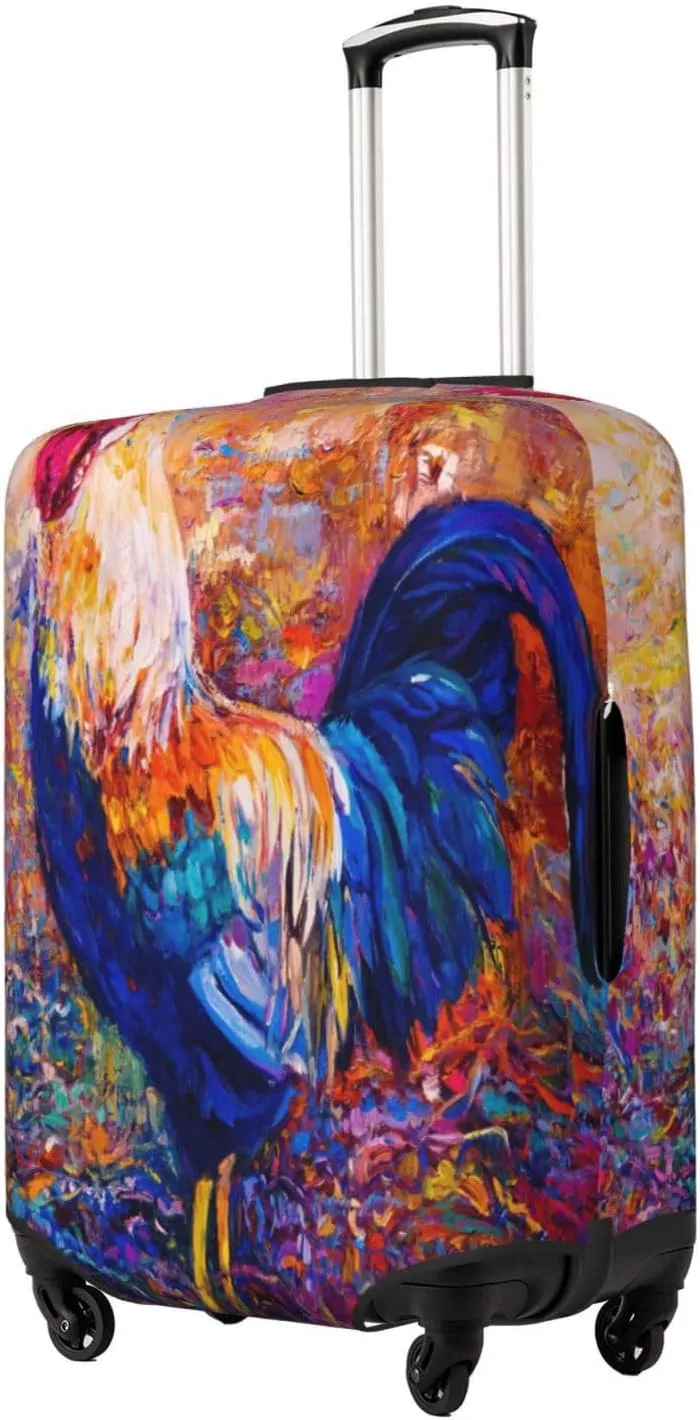 Rooster Oil Painting Luggage Cover,Washable Suitcase Covers Fashion Luggage Covers,Anti-Scratch Suitcase Protector Cover