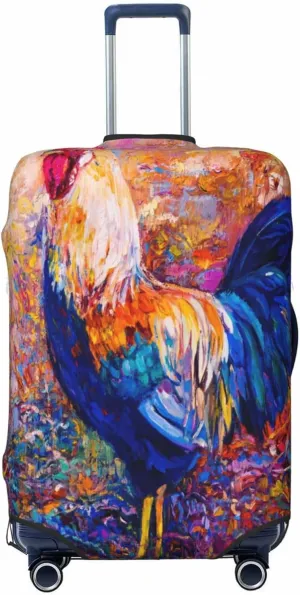 Rooster Oil Painting Luggage Cover,Washable Suitcase Covers Fashion Luggage Covers,Anti-Scratch Suitcase Protector Cover