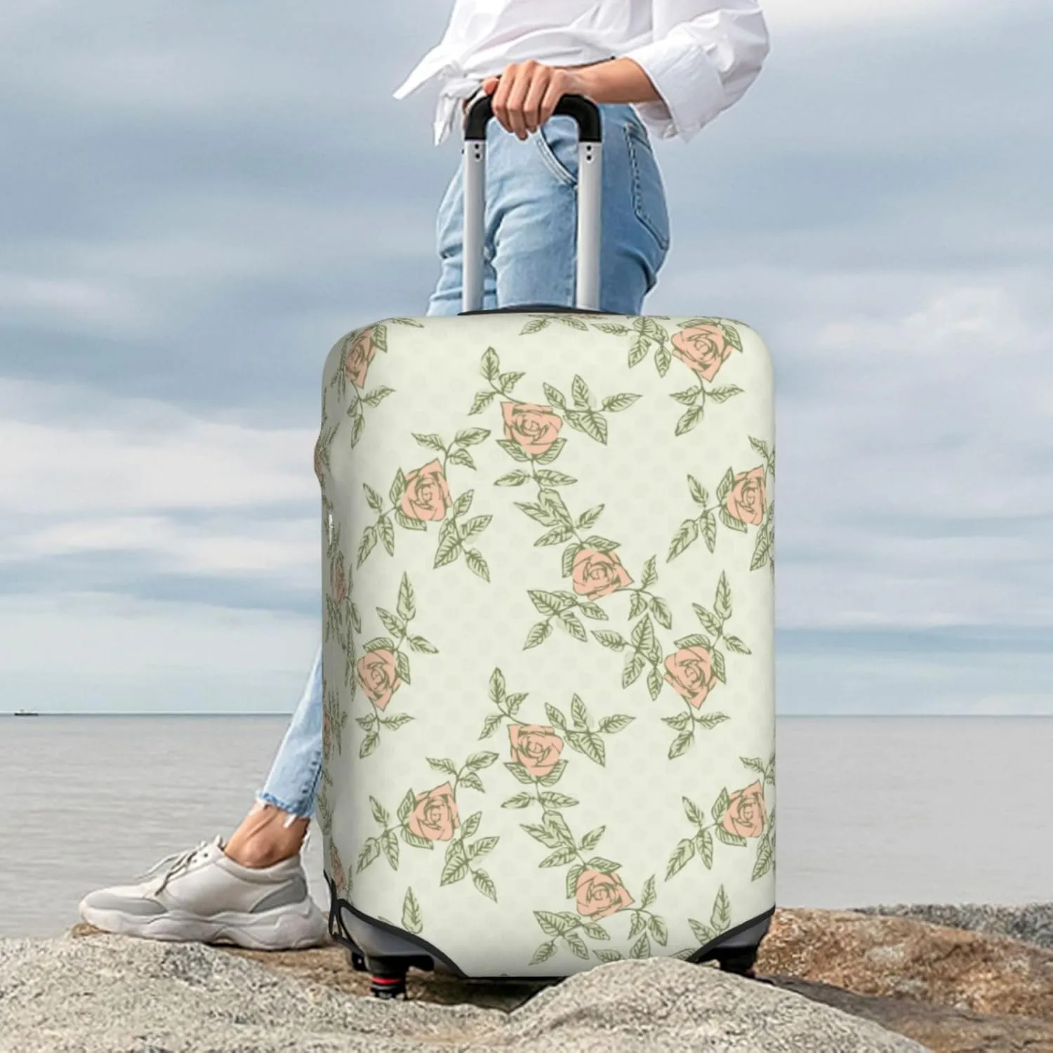 Rose (2) Luggage Cover,Washable Suitcase Covers Fashion Luggage Covers,Anti-Scratch Suitcase Protector Cover