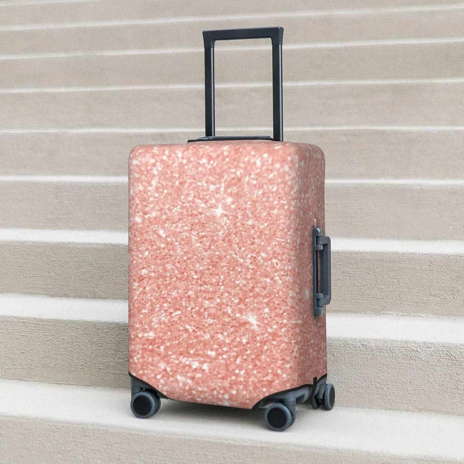 Rose Gold Glitter Luggage Cover,Washable Suitcase Covers Fashion Luggage Covers,Anti-Scratch Suitcase Protector Cover