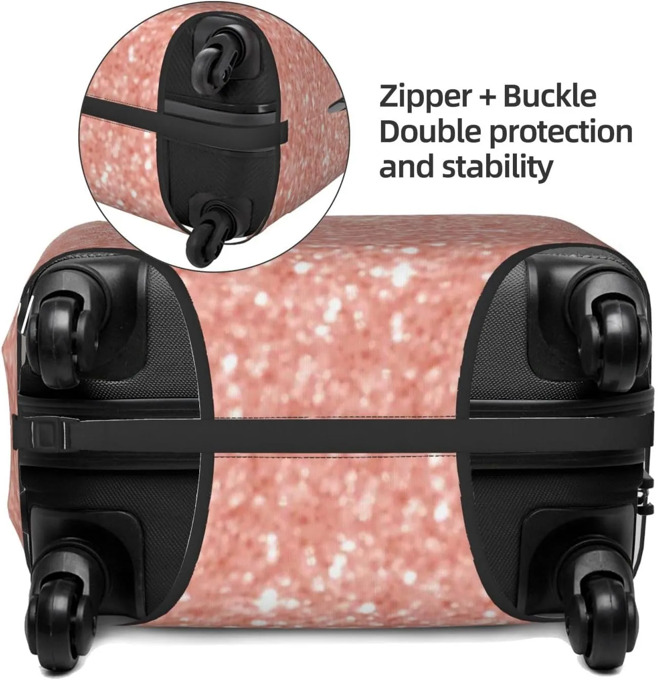 Rose Gold Glitter Luggage Cover,Washable Suitcase Covers Fashion Luggage Covers,Anti-Scratch Suitcase Protector Cover