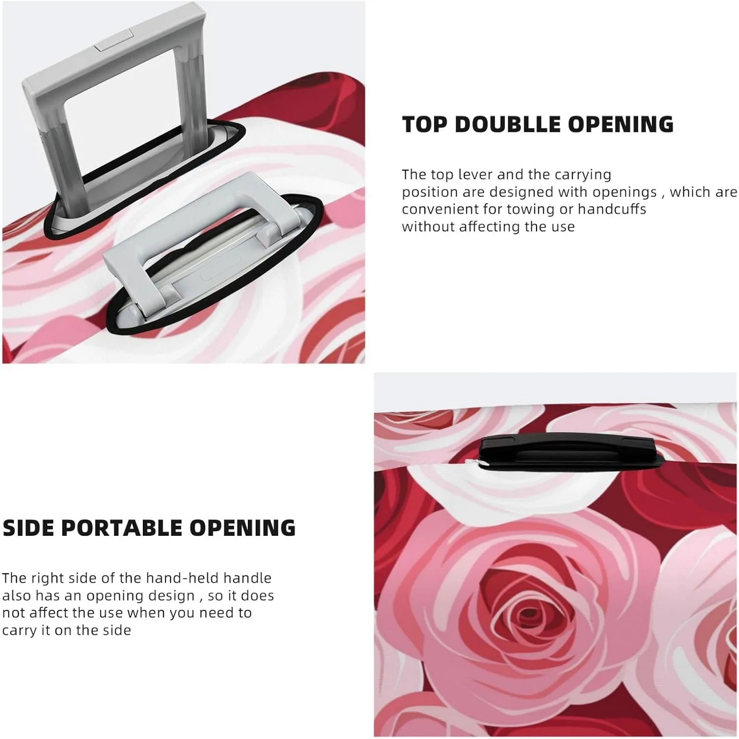 Rose Luggage Cover,Washable Suitcase Covers Fashion Luggage Covers,Anti-Scratch Suitcase Protector Cover