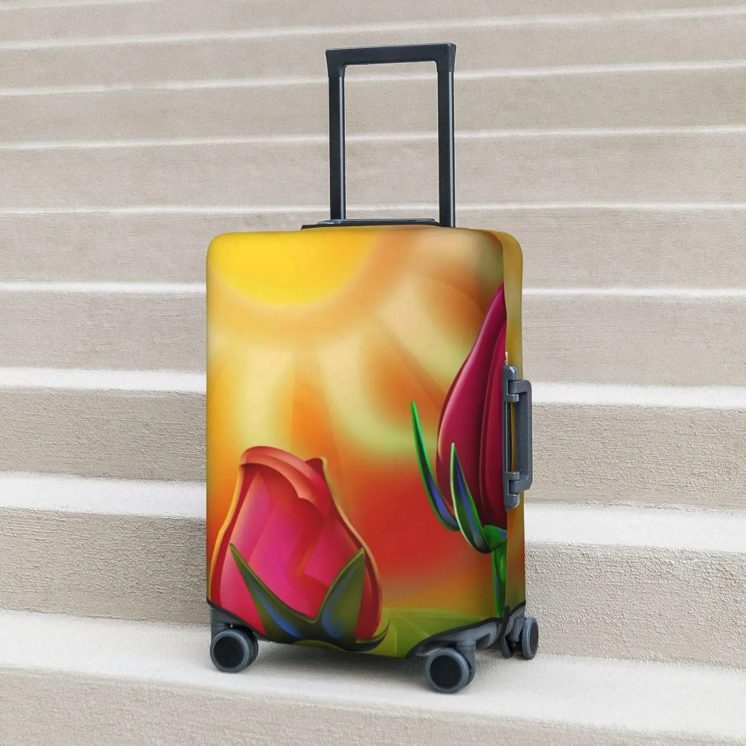 Rose Psychedelic Luggage Cover,Washable Suitcase Covers Fashion Luggage Covers,Anti-Scratch Suitcase Protector Cover
