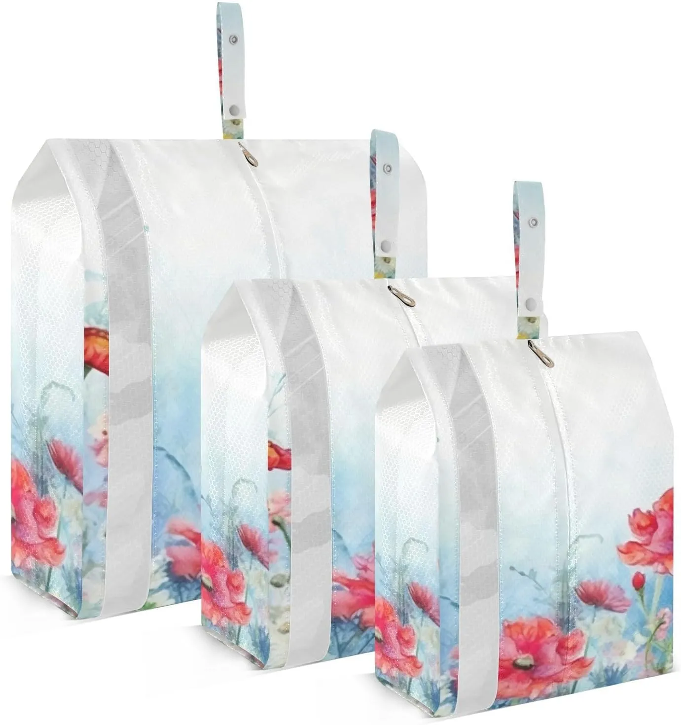 Rustic Wildflowers Packing Cubes Set of 3, Lightweight Travel Luggage Organizers Foldable Bags for Easy Packing and Organization