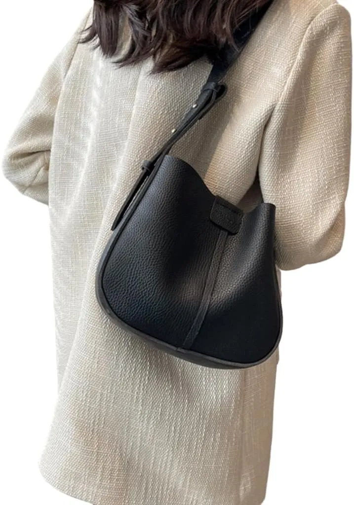 Shoulder Bag for Women Girl Large Capacity Solid Color Bucket Bags with Small Purse Crossbody Bag Versatile Fashion Bag