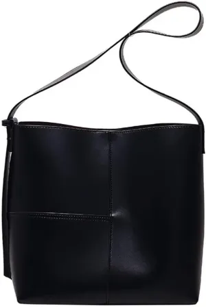 Shoulder Bag for Women Minimalist Bucket Bag Spacious Tote Handbag Everyday Commuter Bag with Zipper Cosmetic Pouch