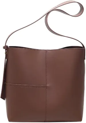 Shoulder Bag for Women Minimalist Bucket Bag Spacious Tote Handbag Everyday Commuter Bag with Zipper Cosmetic Pouch