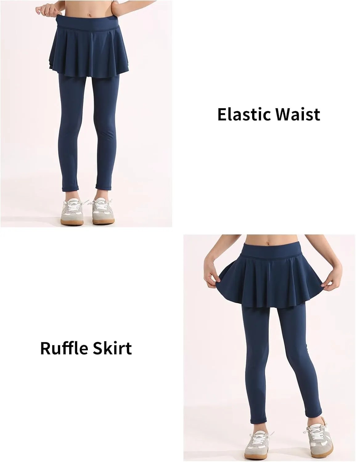 Skirt Leggings for Girls School Uniform, Pants for Girls Kids Toddler Ruffle Skirt Pull On Warm Clothes