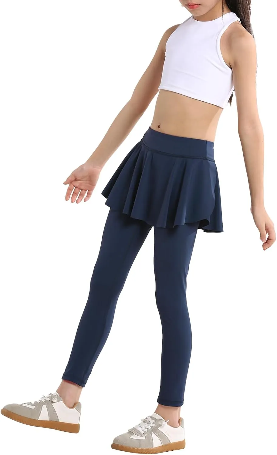 Skirt Leggings for Girls School Uniform, Pants for Girls Kids Toddler Ruffle Skirt Pull On Warm Clothes
