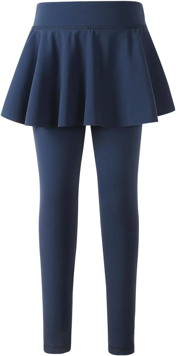 Skirt Leggings for Girls School Uniform, Pants for Girls Kids Toddler Ruffle Skirt Pull On Warm Clothes