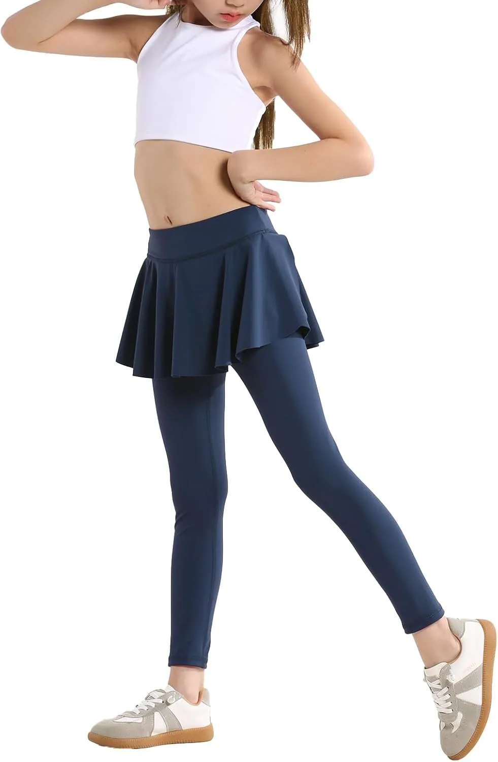 Skirt Leggings for Girls School Uniform, Pants for Girls Kids Toddler Ruffle Skirt Pull On Warm Clothes