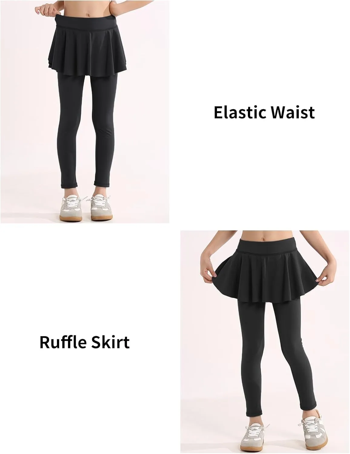 Skirt Leggings for Girls School Uniform, Pants for Girls Kids Toddler Ruffle Skirt Pull On Warm Clothes