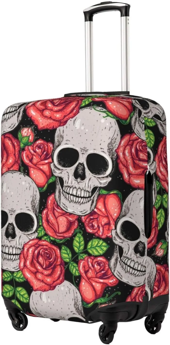 Skull And Roses Luggage Cover,Washable Suitcase Covers Fashion Luggage Covers,Anti-Scratch Suitcase Protector Cover