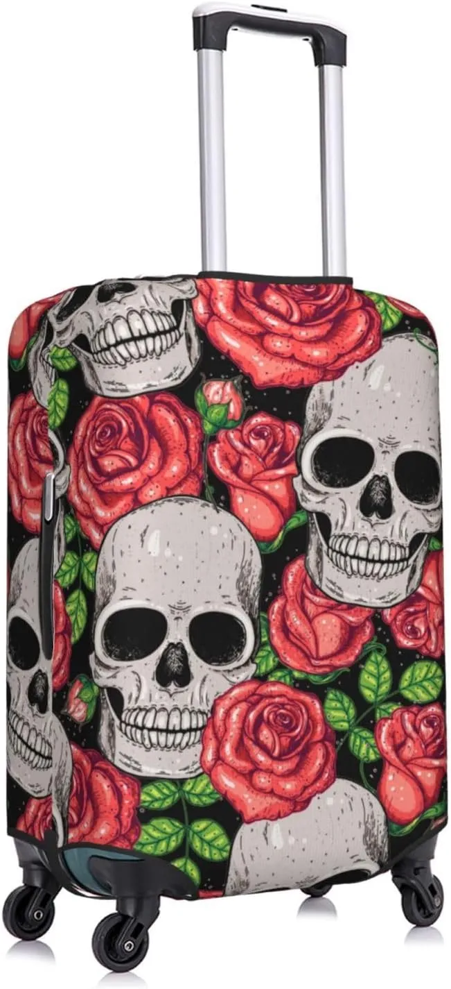 Skull And Roses Luggage Cover,Washable Suitcase Covers Fashion Luggage Covers,Anti-Scratch Suitcase Protector Cover