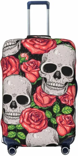 Skull And Roses Luggage Cover,Washable Suitcase Covers Fashion Luggage Covers,Anti-Scratch Suitcase Protector Cover