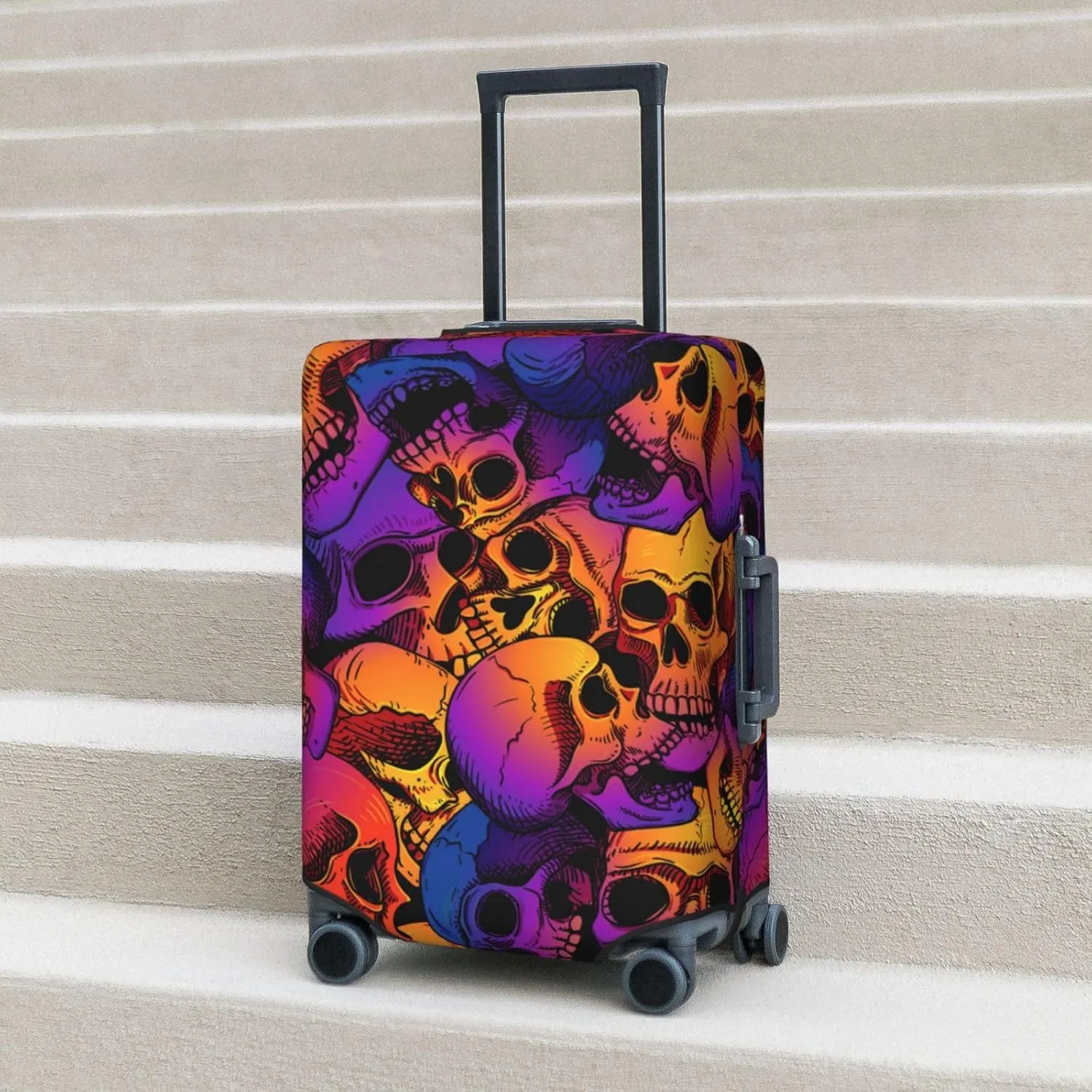 Skull Luggage Cover,Washable Suitcase Covers Fashion Luggage Covers,Anti-Scratch Suitcase Protector Cover