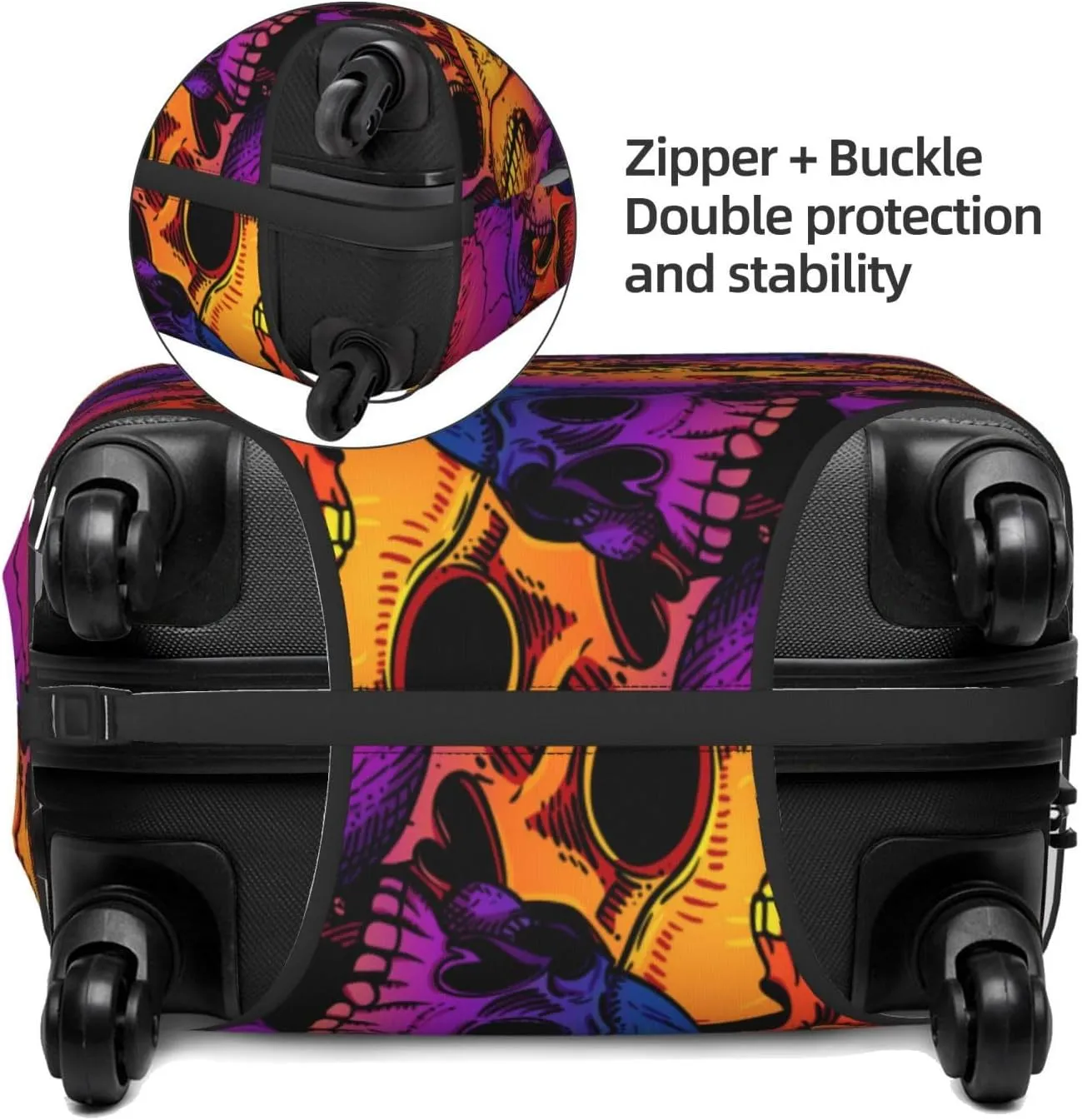 Skull Luggage Cover,Washable Suitcase Covers Fashion Luggage Covers,Anti-Scratch Suitcase Protector Cover
