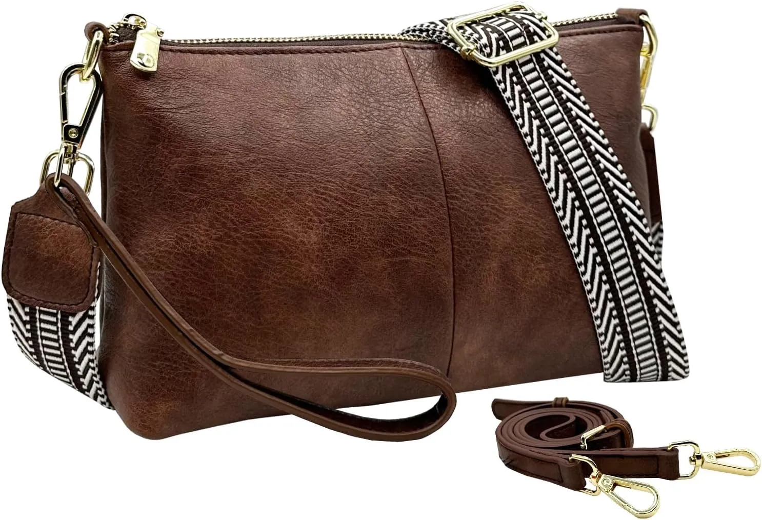 Small Crossbody Clutch Purses Bags for Women Wristlet Wallet Vegan Shoulder Handbags Guitar Strap   Leather Strap