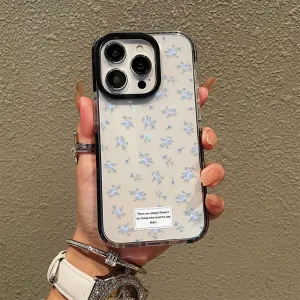 Small fresh floral transparent Apple phone case