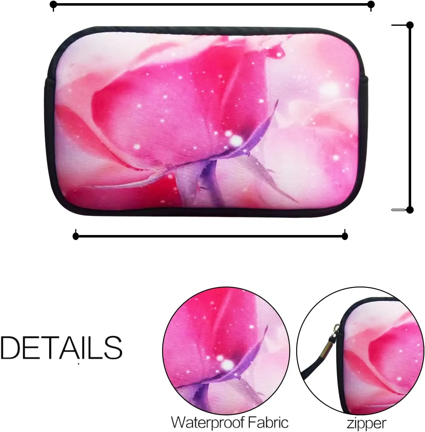 Small Toiletry Bags for Women, Adorable Roomy Makeup Pouch- Purse Cute Cosmetic Bag Travel Toiletry Bag Pouch Waterproof Organizer Bag (Rose)