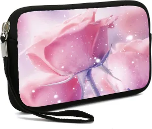Small Toiletry Bags for Women, Adorable Roomy Makeup Pouch- Purse Cute Cosmetic Bag Travel Toiletry Bag Pouch Waterproof Organizer Bag (Rose)