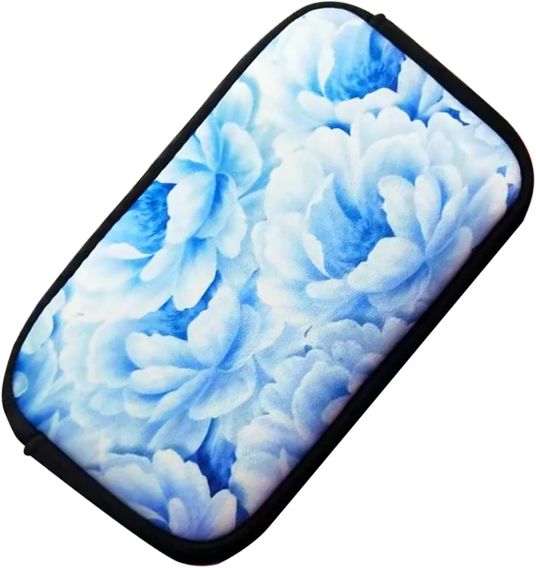 Small Toiletry Bags for Women, Adorable Roomy Makeup Pouch- Purse Cute Cosmetic Bag Travel Toiletry Bag Pouch Waterproof Organizer Bag (White Flowers)