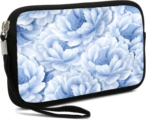 Small Toiletry Bags for Women, Adorable Roomy Makeup Pouch- Purse Cute Cosmetic Bag Travel Toiletry Bag Pouch Waterproof Organizer Bag (White Flowers)