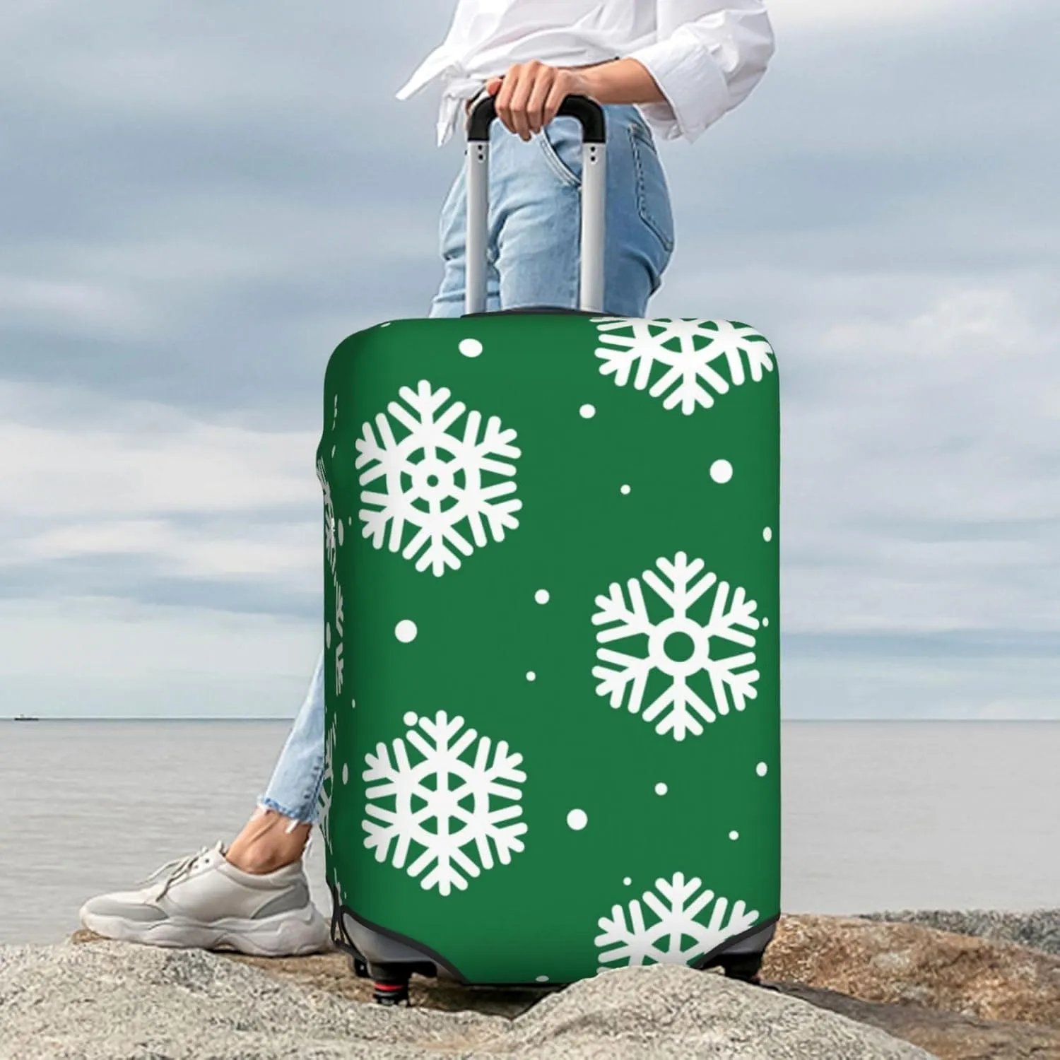 Snowflake Luggage Cover,Washable Suitcase Covers Fashion Luggage Covers,Anti-Scratch Suitcase Protector Cover