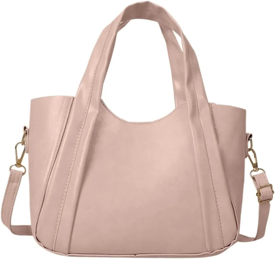 Solid Color Bucket Bag PU Shoulder Bag Versatile Leather Bag Large Capacity Handbag for Girl Women Crossbody Bags Tote