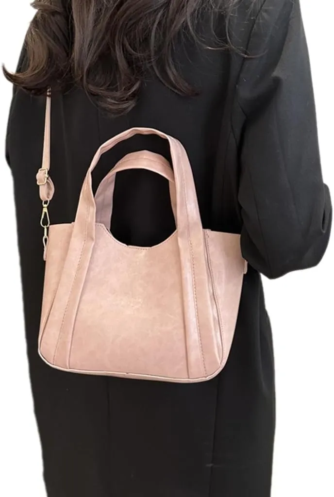 Solid Color Bucket Bag PU Shoulder Bag Versatile Leather Bag Large Capacity Handbag for Girl Women Crossbody Bags Tote