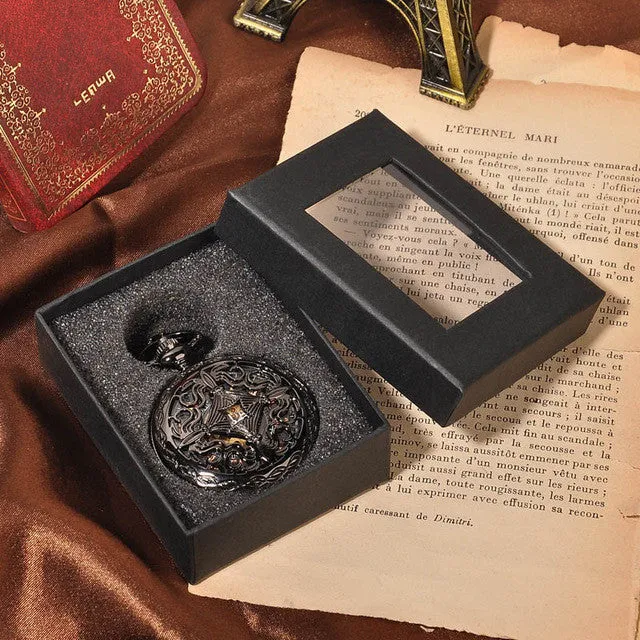 Steampunk Pocket Watch New Design Luxury Brand Fashion Skeleton Watches Hand Wind Mechanical Pocket Watch