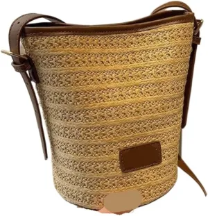 Straw Bag Straw Bucket Bag 2024 New Popular Versatile Crossbody Bag Korean Version Niche Small Bag Straw Bags