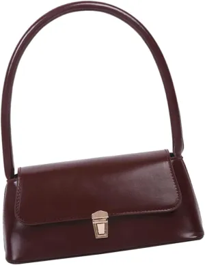 Stylish Single Shoulder Bag for Women Versatile Handbag with Simple Shape for Shopping Travel and Daily Use Vintage Design Deep