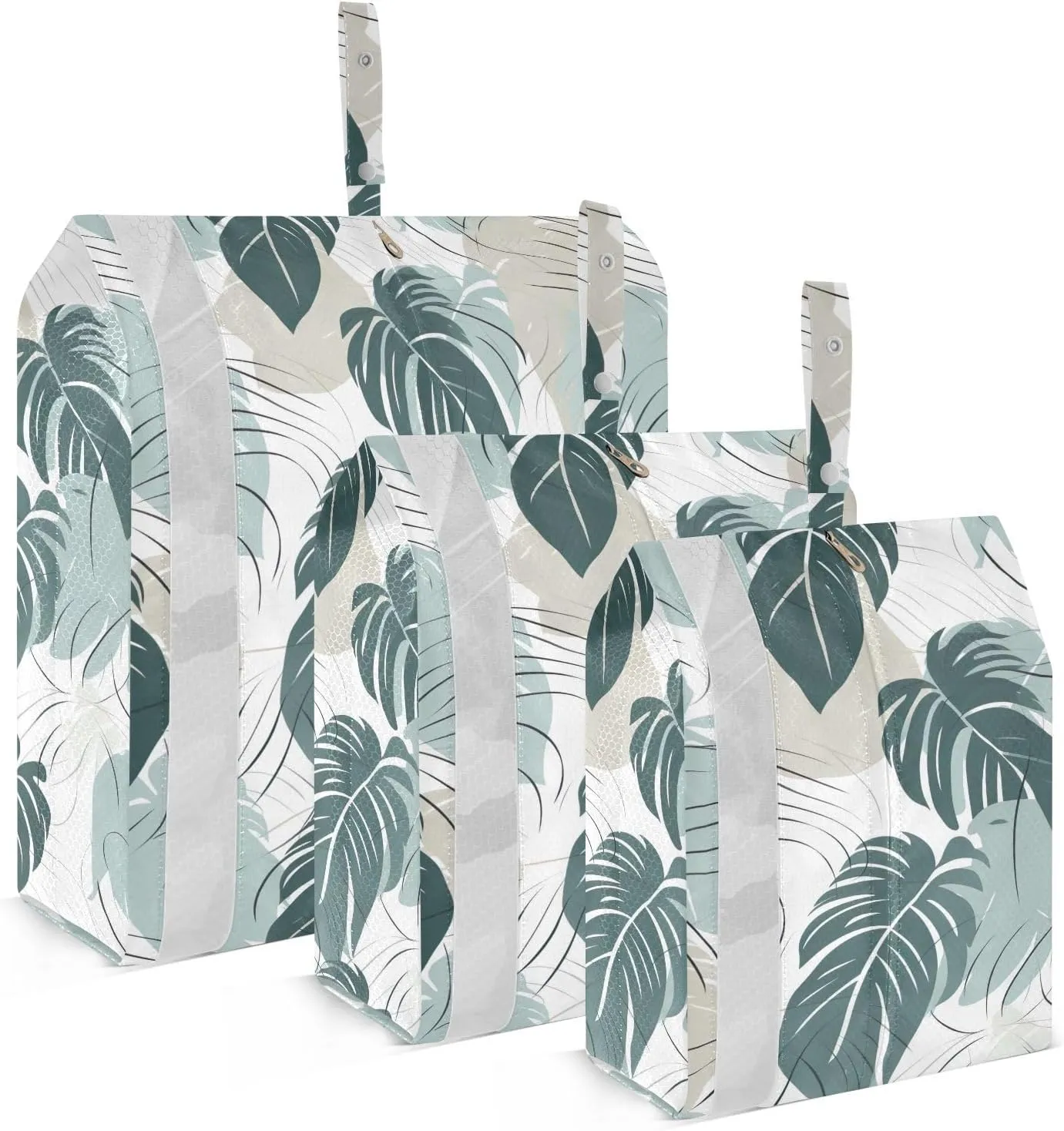 Summer Palm Leaves Packing Cubes for Travel 3 Set Packing Bags Suitcase Organizer Bags for Packing Compression