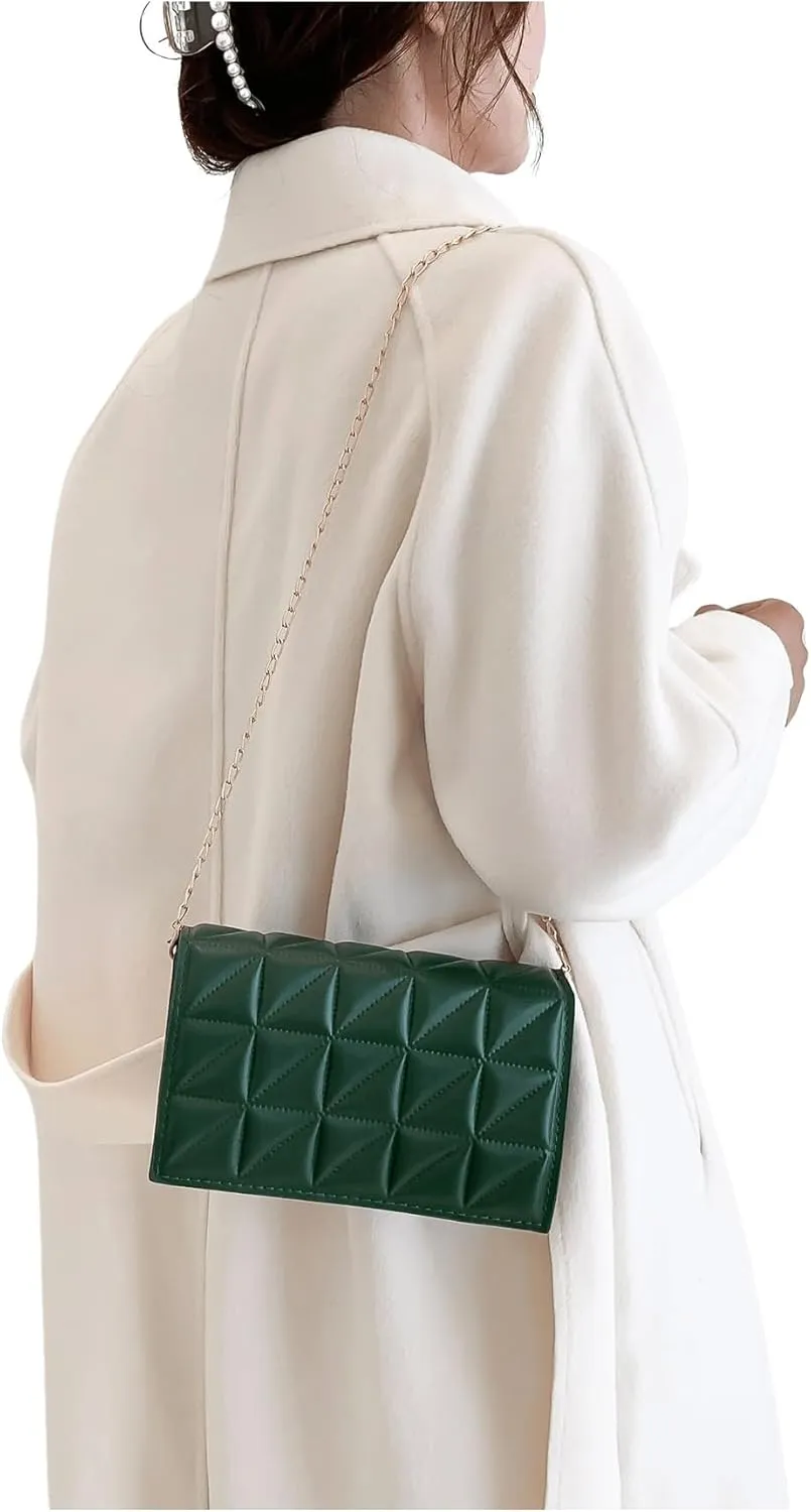 SweatyRocks Women's Casual Chain Shoulder Bag Flap Closure Elegant Crossbody Square Bag