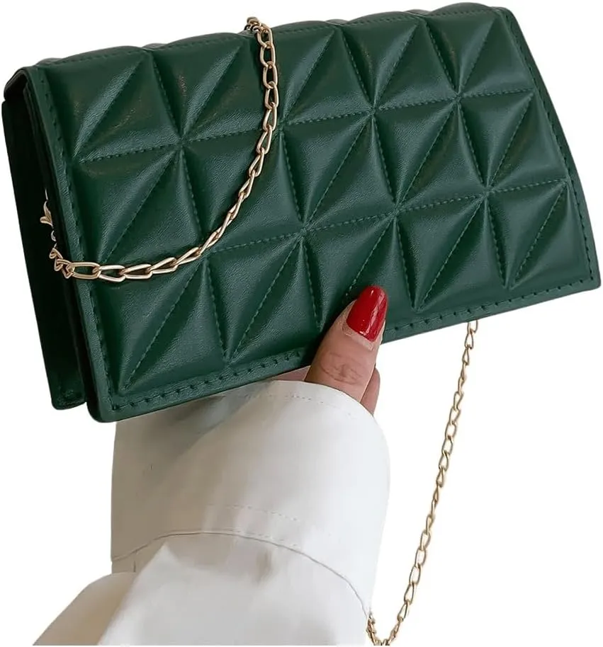 SweatyRocks Women's Casual Chain Shoulder Bag Flap Closure Elegant Crossbody Square Bag