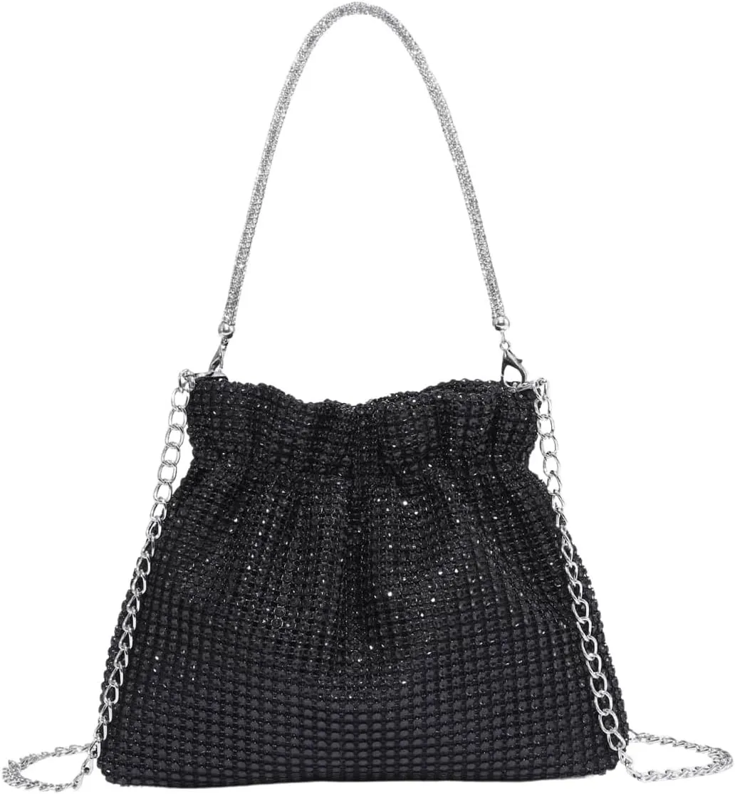 SweatyRocks Women's Sequin Glitter Chain Top Handle Evening Bag Elegant Bucket Bag Crossbody Bags
