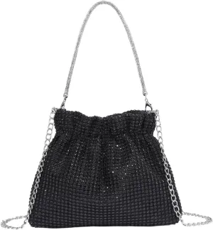 SweatyRocks Women's Sequin Glitter Chain Top Handle Evening Bag Elegant Bucket Bag Crossbody Bags