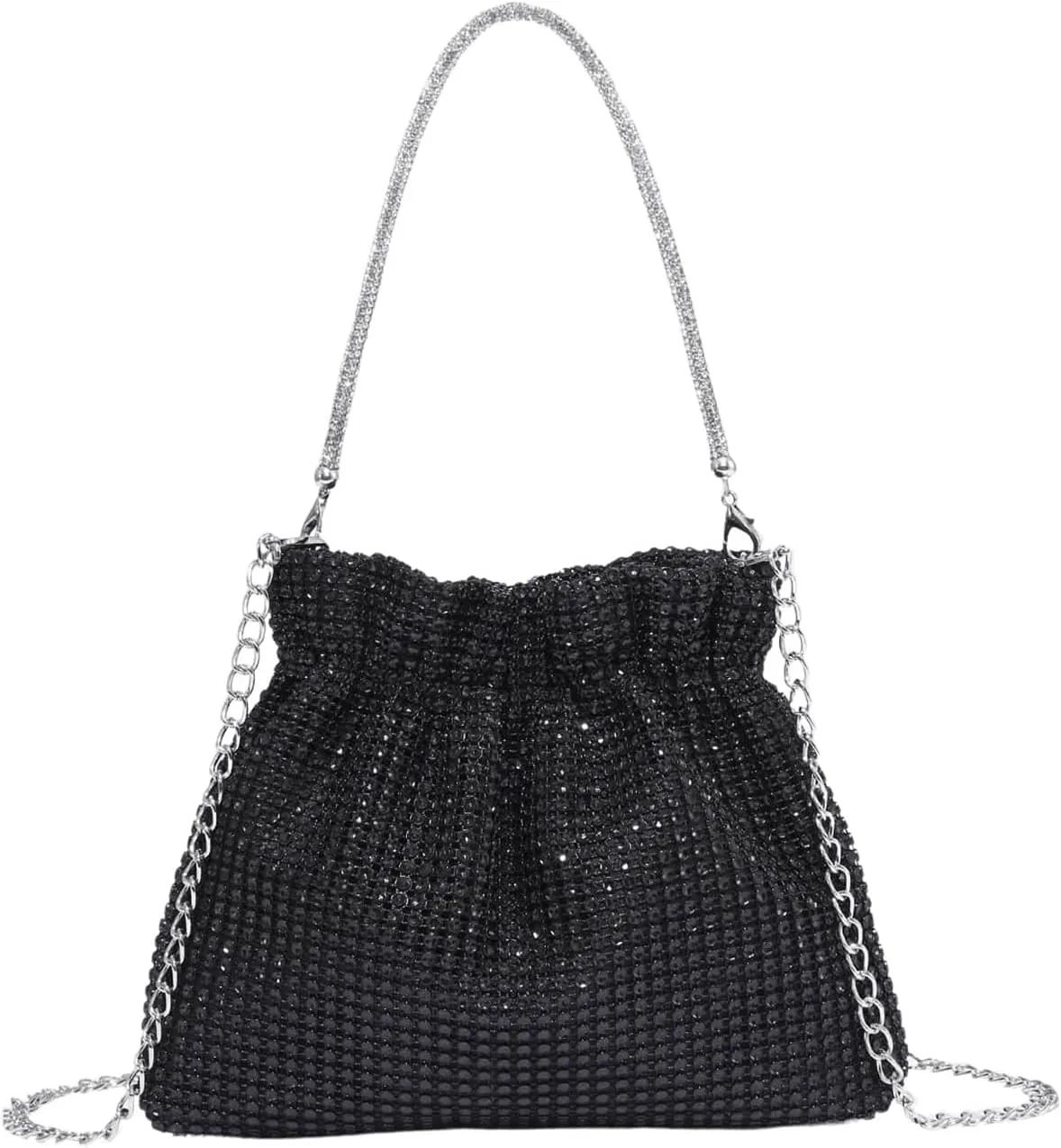 SweatyRocks Women's Sequin Glitter Chain Top Handle Evening Bag Elegant Bucket Bag Crossbody Bags