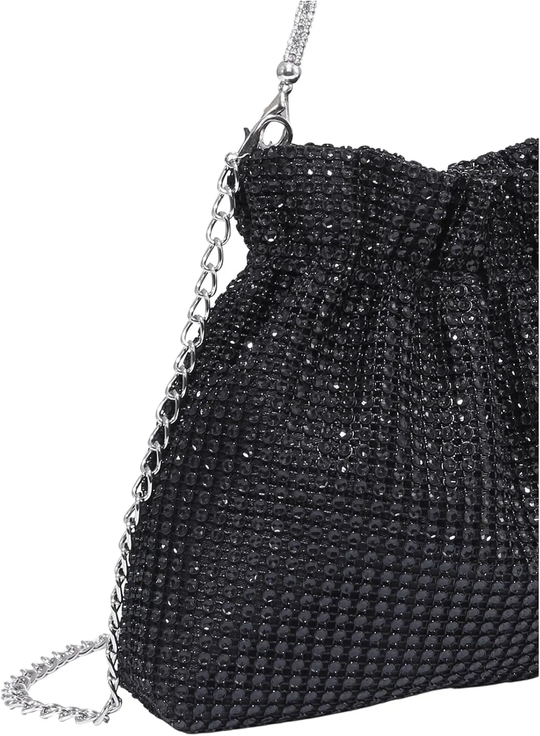 SweatyRocks Women's Sequin Glitter Chain Top Handle Evening Bag Elegant Bucket Bag Crossbody Bags