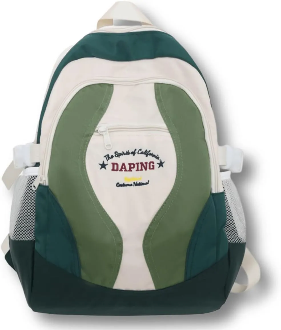 Teclado Fashion Backpack Large Bookbag Waterproof Laptop Bag Lightweight Casual Travel Daypacks (Green)