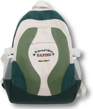 Teclado Fashion Backpack Large Bookbag Waterproof Laptop Bag Lightweight Casual Travel Daypacks (Green)