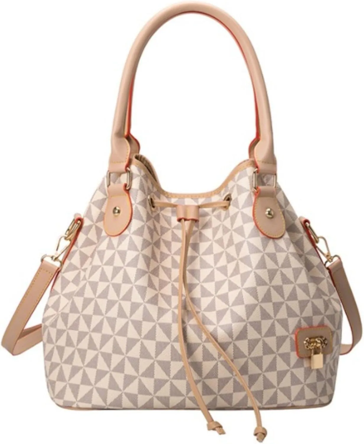Tenna Teki Chic Argyle Drawstring Bucket Handbag - Spacious Women's Purse