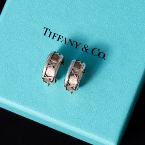 Tiffany and Co Sterling Silver Roman Numeral Earrings