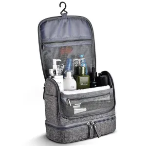 Toiletry Bag Hanging Toiletry Bag for Women Men Large Waterproof Travel Bag Portable Toiletry Kit Compact Makeup Bag with Hook Strap for Cosmetics Shaving Kit Camera Shower Bathroom Dorm