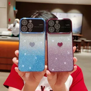 Transparent large window glitter iPhone case