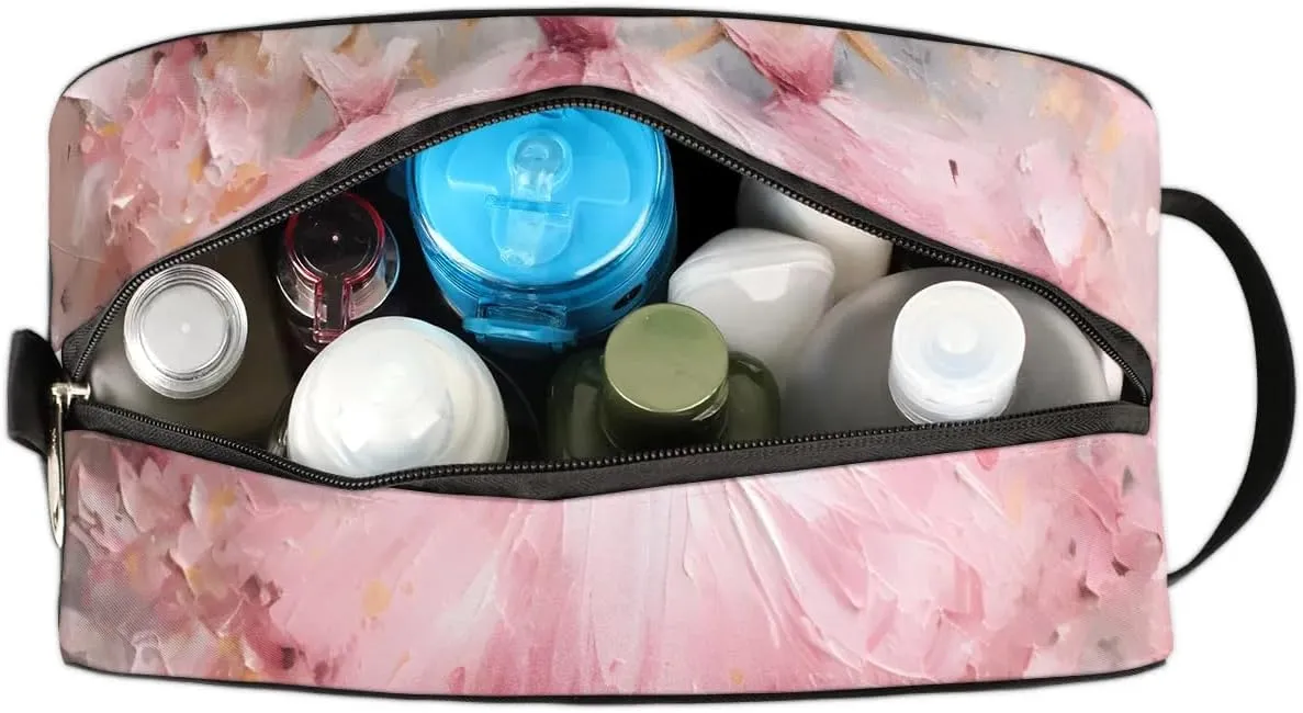 Travel Toiletry Bag for Women Men Elegant Ballet Oil Painting Hanging Cosmetic Bag Waterproof Makeup Bag for Shaving Makeup Toothbrush & Travel Essentials