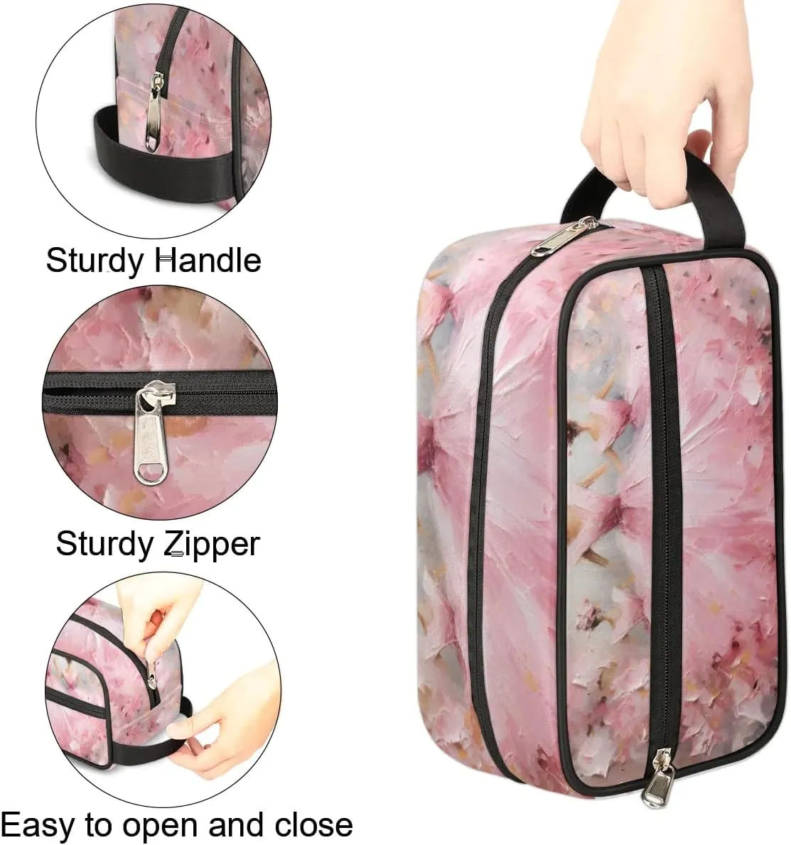 Travel Toiletry Bag for Women Men Elegant Ballet Oil Painting Hanging Cosmetic Bag Waterproof Makeup Bag for Shaving Makeup Toothbrush & Travel Essentials