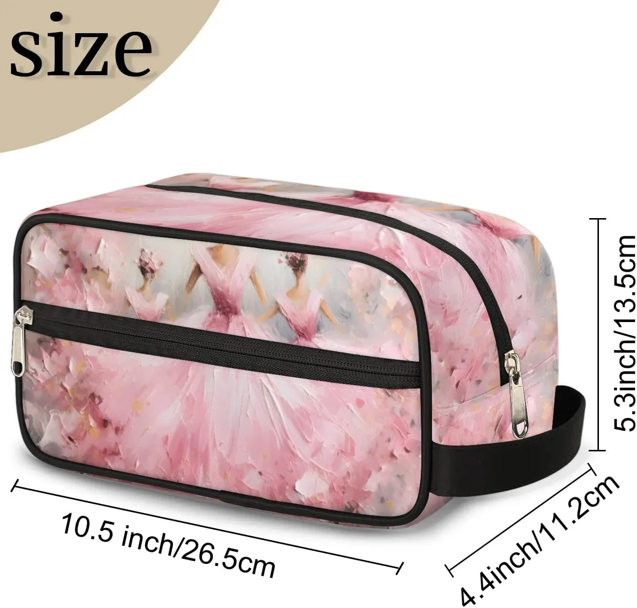 Travel Toiletry Bag for Women Men Elegant Ballet Oil Painting Hanging Cosmetic Bag Waterproof Makeup Bag for Shaving Makeup Toothbrush & Travel Essentials